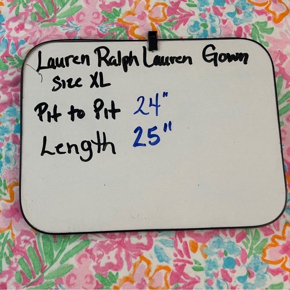 Lauren Ralph Lauren Monogrammed Sleepwear Pink Floral Ruffle Hem Nightgown XL - Picture 3 of 10